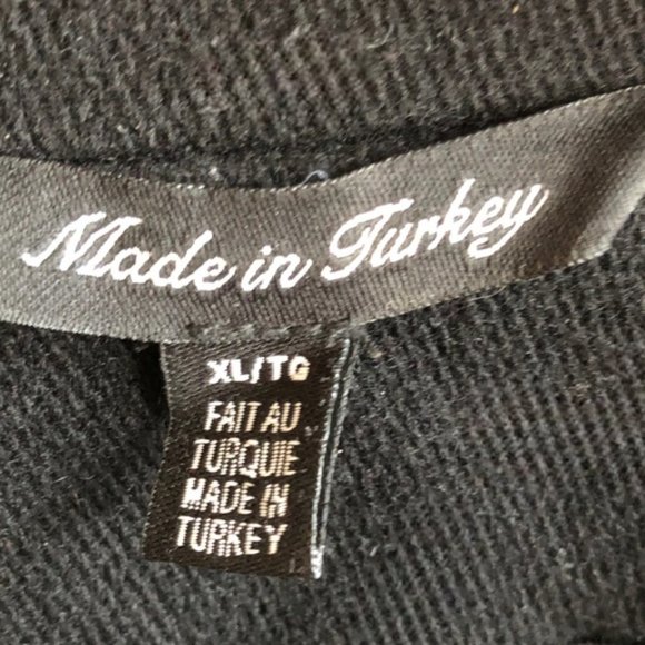 Vintage Le Chateau Button Up 90s Coat XL Black Wool Blend - Picture 13 of 16